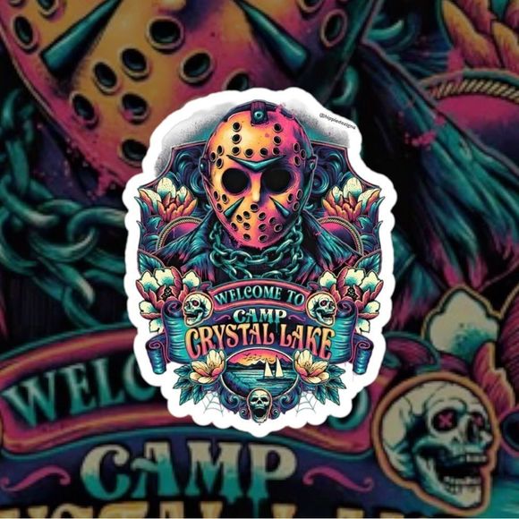 Crystal Lake Halloween Sticker Pack Of 3 - Picture 1 of 1